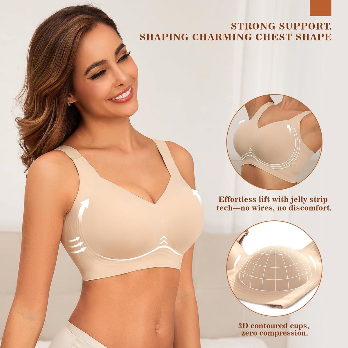 Vellorae Womens Seamless Wireless Bra