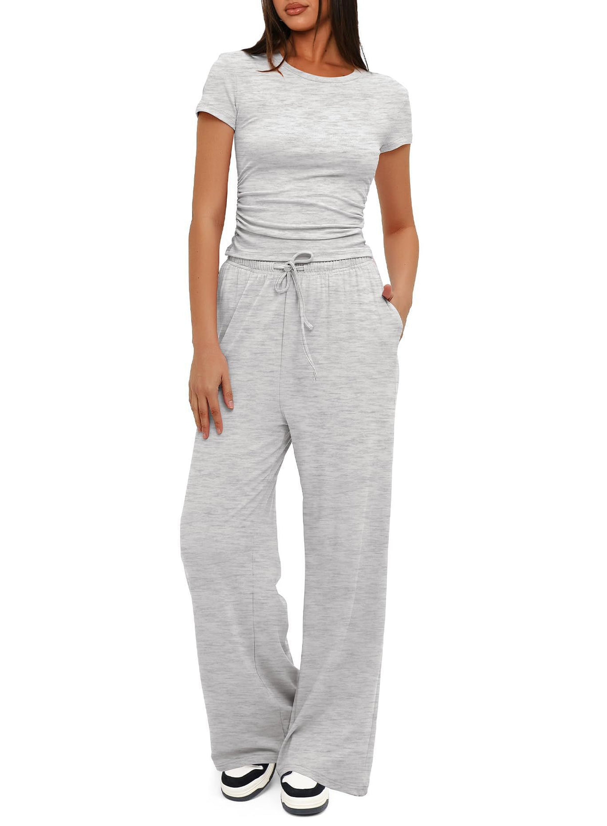 Vellorae Top and High-Waisted Wide-Leg Pants Set