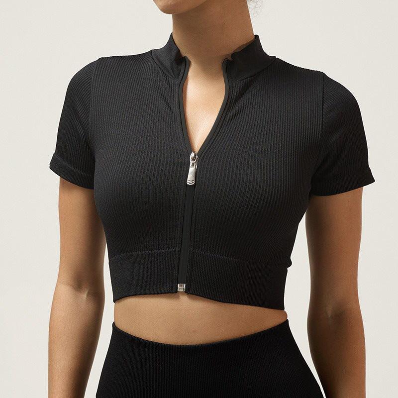 Vellorae Clothing Set with Zipper and High Collar-Yoga