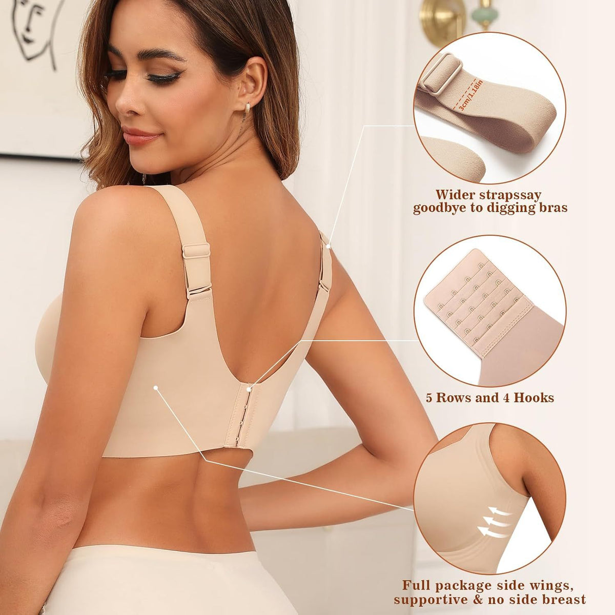 Vellorae Womens Seamless Wireless Bra