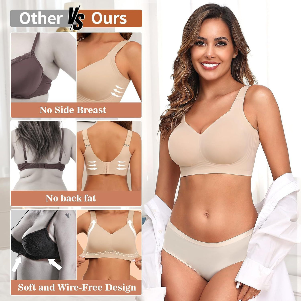 Vellorae Womens Seamless Wireless Bra