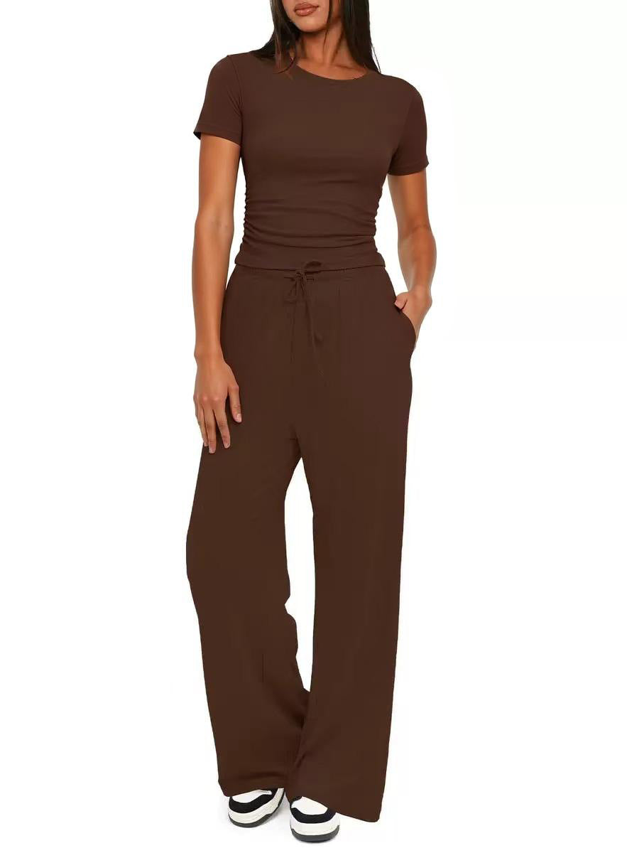 Vellorae Top and High-Waisted Wide-Leg Pants Set